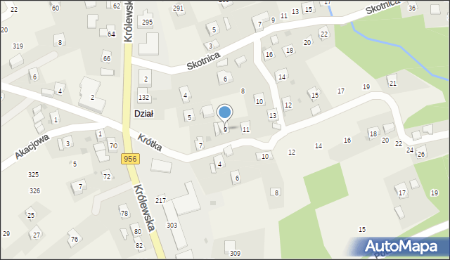 Biertowice, Krótka, 9, mapa Biertowice