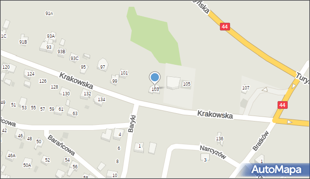 Bieruń, Krakowska, 103, mapa Bieruń