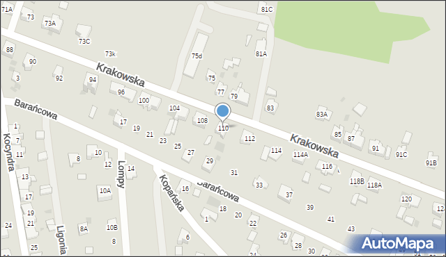 Bieruń, Krakowska, 110, mapa Bieruń