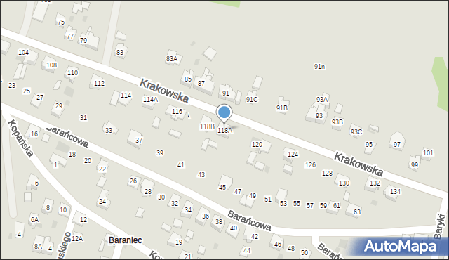 Bieruń, Krakowska, 118A, mapa Bieruń