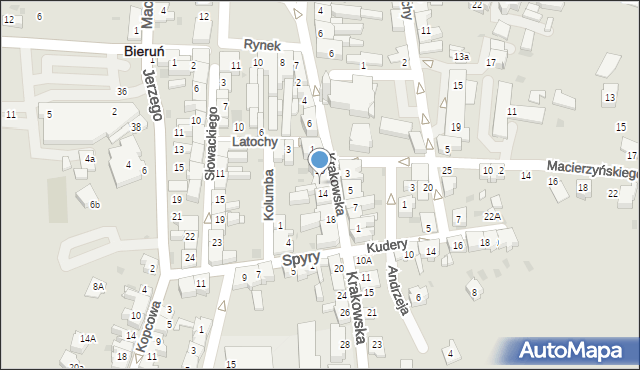 Bieruń, Krakowska, 12, mapa Bieruń