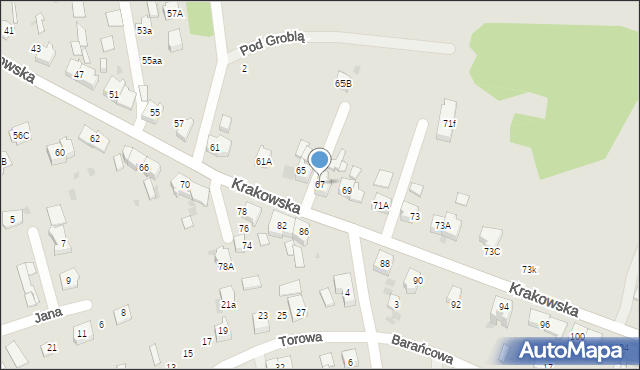 Bieruń, Krakowska, 67, mapa Bieruń