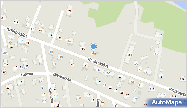Bieruń, Krakowska, 73k, mapa Bieruń