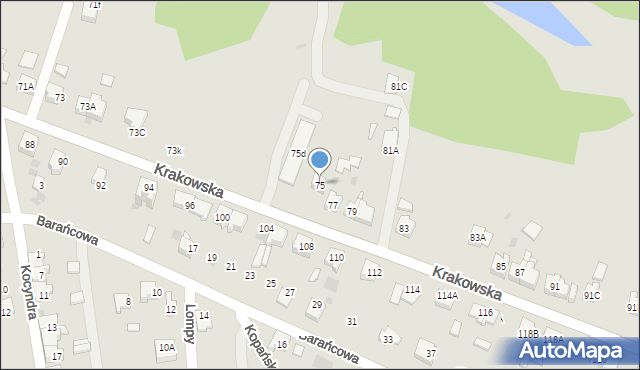 Bieruń, Krakowska, 75, mapa Bieruń