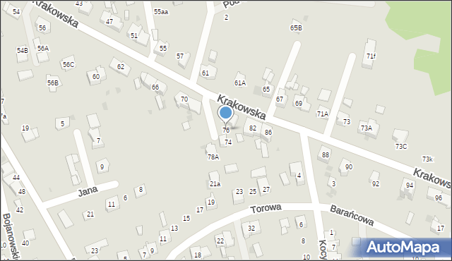 Bieruń, Krakowska, 76, mapa Bieruń