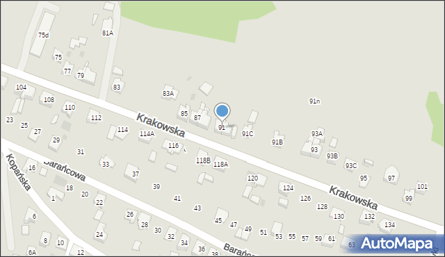 Bieruń, Krakowska, 91, mapa Bieruń
