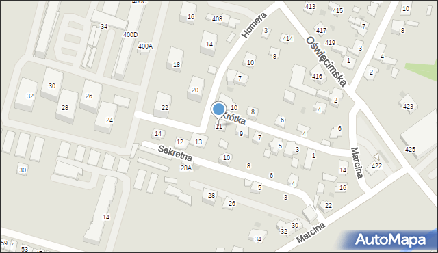 Bieruń, Krótka, 11, mapa Bieruń