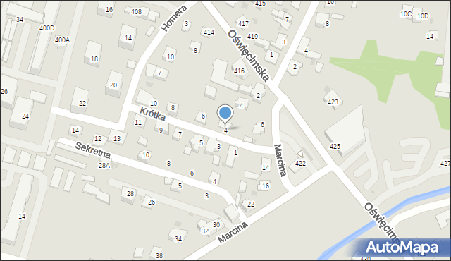 Bieruń, Krótka, 4, mapa Bieruń