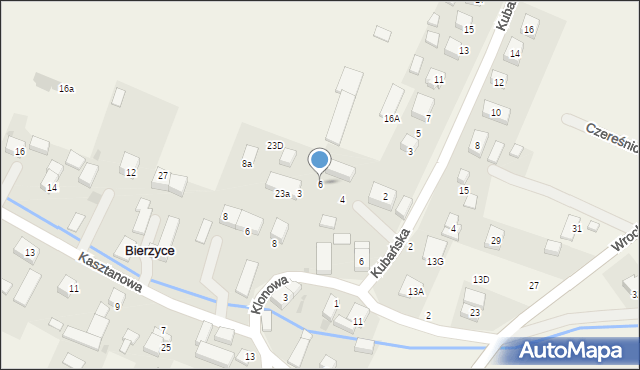 Bierzyce, Krótka, 6, mapa Bierzyce