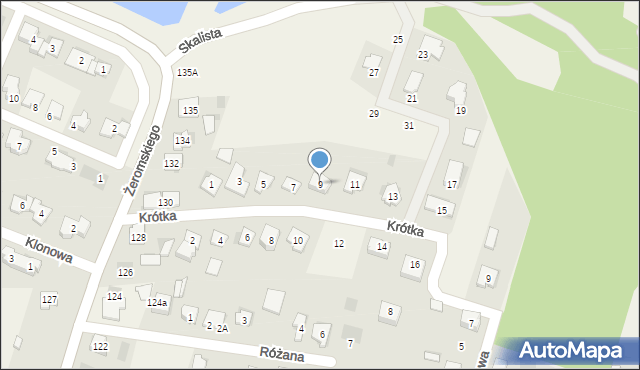 Bilcza, Krótka, 9, mapa Bilcza