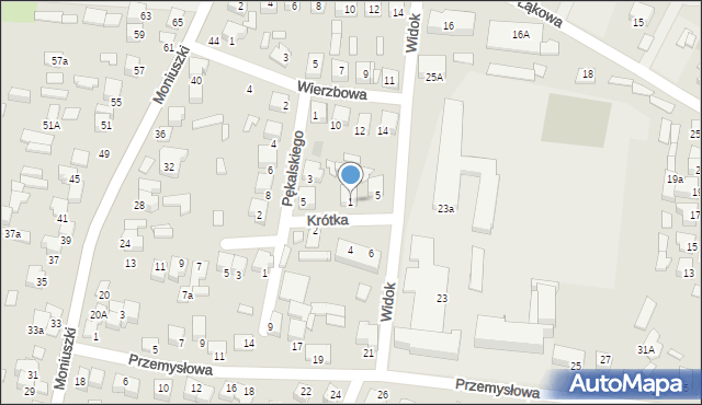 Biłgoraj, Krótka, 1, mapa Biłgoraj