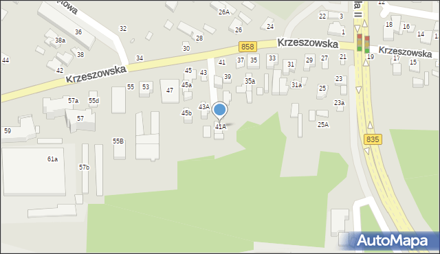 Biłgoraj, Krzeszowska, 41A, mapa Biłgoraj