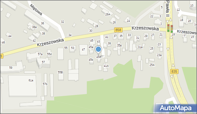 Biłgoraj, Krzeszowska, 43A, mapa Biłgoraj