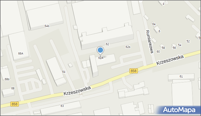 Biłgoraj, Krzeszowska, 62A, mapa Biłgoraj