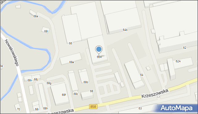 Biłgoraj, Krzeszowska, 66A, mapa Biłgoraj