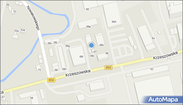 Biłgoraj, Krzeszowska, 68d, mapa Biłgoraj