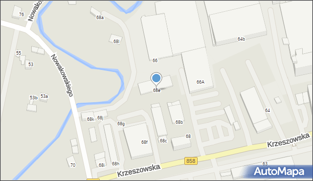 Biłgoraj, Krzeszowska, 68e, mapa Biłgoraj