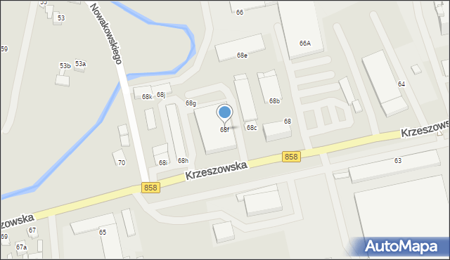 Biłgoraj, Krzeszowska, 68f, mapa Biłgoraj