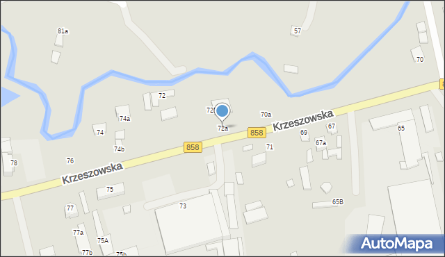 Biłgoraj, Krzeszowska, 72a, mapa Biłgoraj