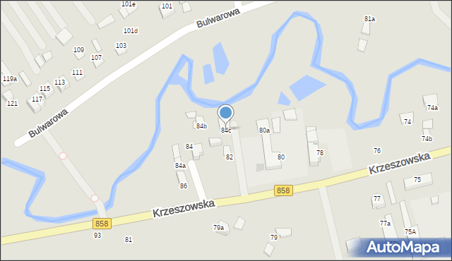 Biłgoraj, Krzeszowska, 84c, mapa Biłgoraj