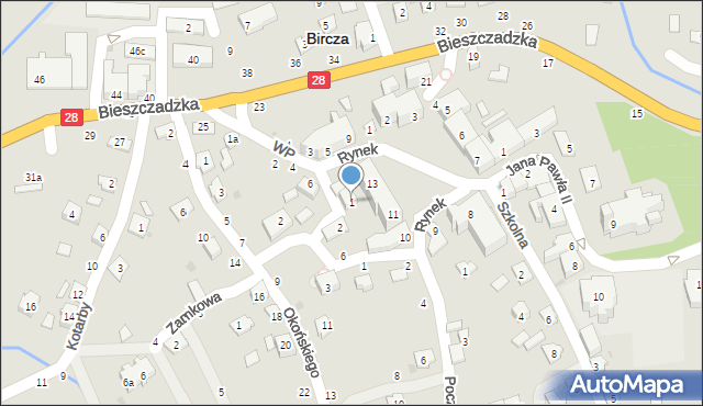 Bircza, Krótka, 1, mapa Bircza