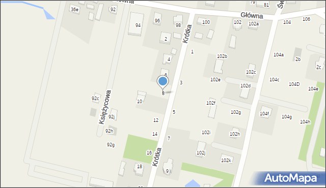 Biskupice, Krótka, 8, mapa Biskupice