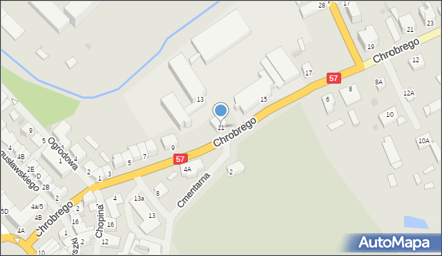 Biskupiec, Króla Bolesława Chrobrego, 11, mapa Biskupiec