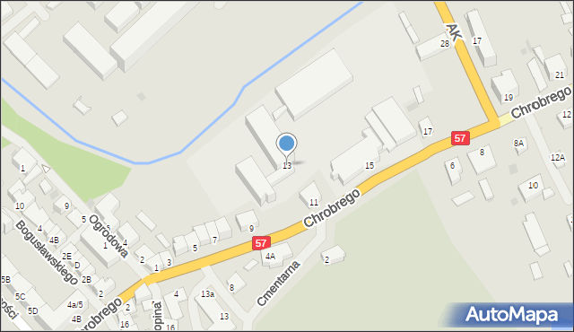 Biskupiec, Króla Bolesława Chrobrego, 13, mapa Biskupiec