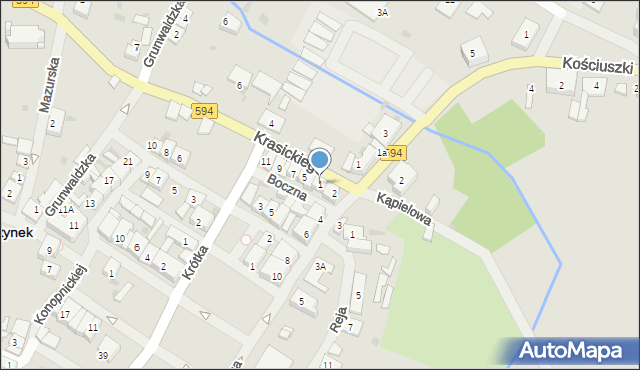 Bisztynek, Krasickiego Ignacego, bp., 1, mapa Bisztynek