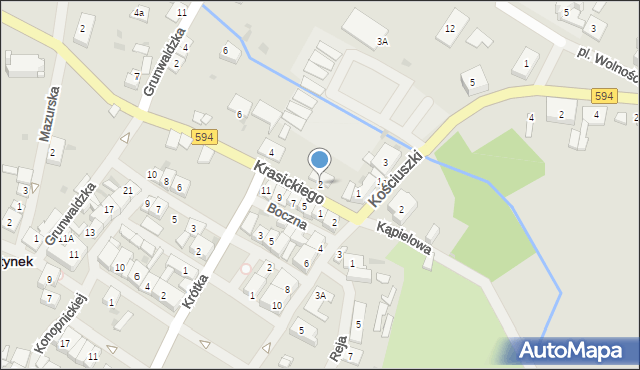 Bisztynek, Krasickiego Ignacego, bp., 2, mapa Bisztynek