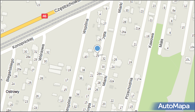 Blachownia, Kręta, 23, mapa Blachownia