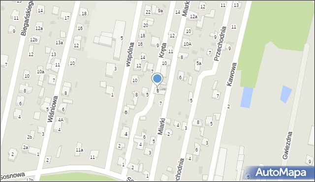 Blachownia, Kręta, 8, mapa Blachownia