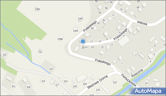 Błażowa, Krasickiego, 20, mapa Błażowa