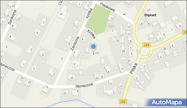 Blękwit, Krótka, 4, mapa Blękwit