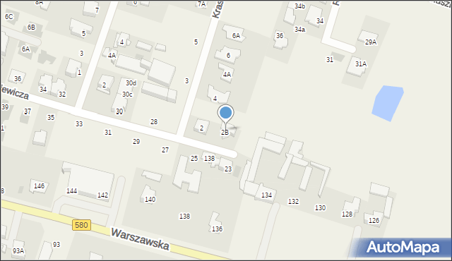 Blizne Jasińskiego, Kraszewskiego Józefa Ignacego, 2a, mapa Blizne Jasińskiego