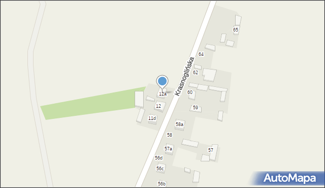 Bobrowniki, Krasnoglińska, 12a, mapa Bobrowniki