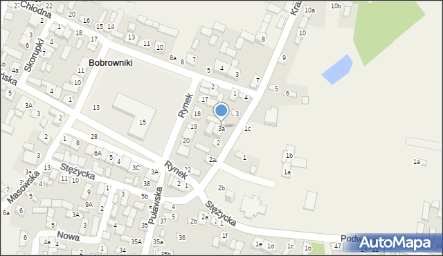 Bobrowniki, Krasnoglińska, 3a, mapa Bobrowniki