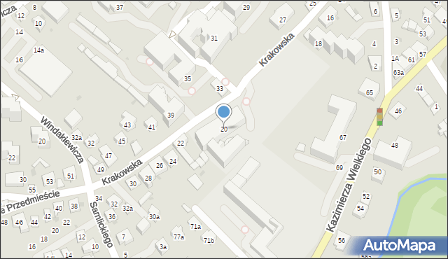 Bochnia, Krakowska, 20, mapa Bochni