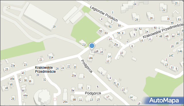Bochnia, Krakowskie Przedmieście, 18a, mapa Bochni