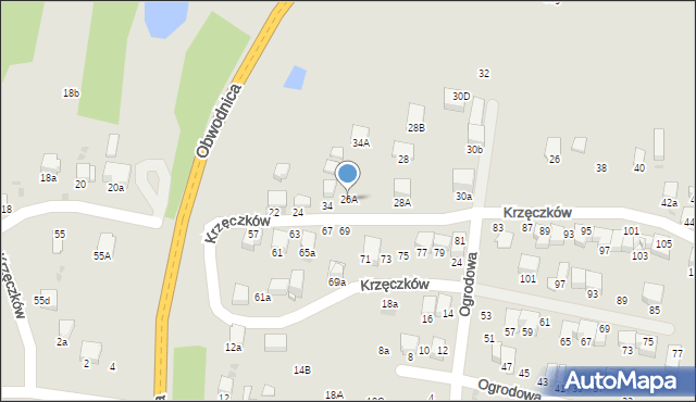 Bochnia, Krzęczków, 26A, mapa Bochni
