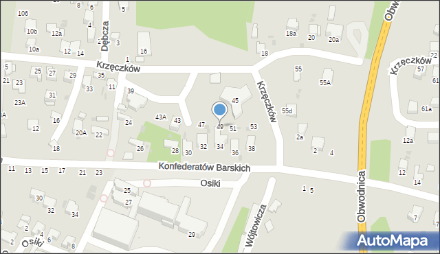 Bochnia, Krzęczków, 49, mapa Bochni