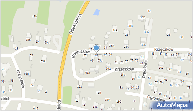 Bochnia, Krzęczków, 63, mapa Bochni