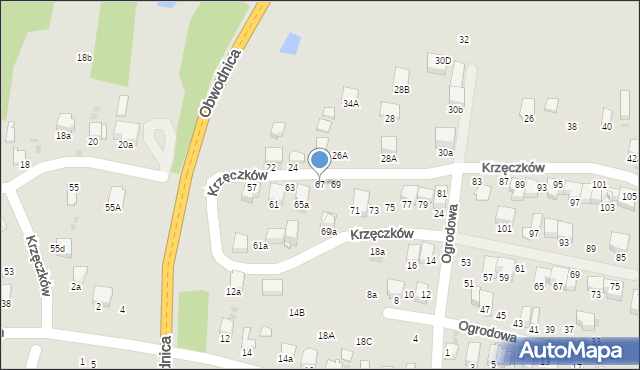 Bochnia, Krzęczków, 67, mapa Bochni