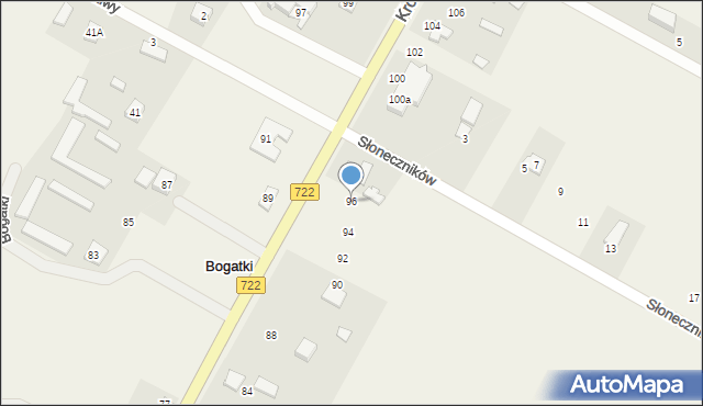 Bogatki, Królewska, 96, mapa Bogatki
