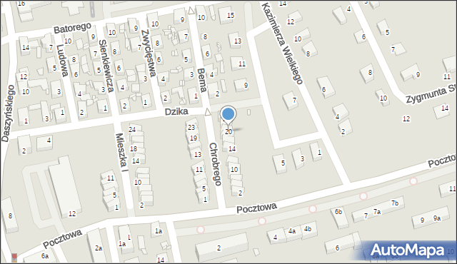 Bogatynia, Króla Bolesława Chrobrego, 20, mapa Bogatynia