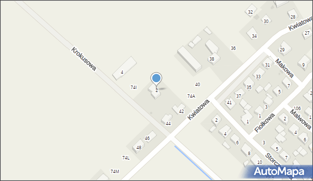 Bogdanowo, Krokusowa, 2, mapa Bogdanowo