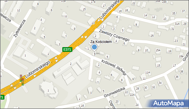 Boguchwała, Królowej Jadwigi, 3, mapa Boguchwała