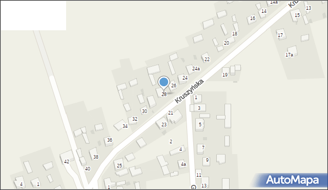 Bogusławice, Kruszyńska, 28, mapa Bogusławice