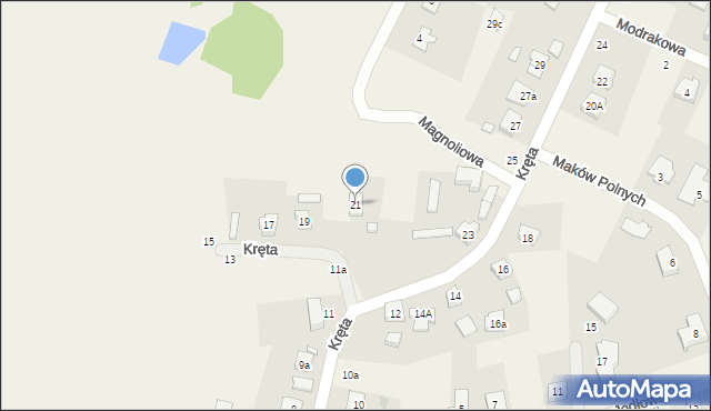 Bolechówko, Kręta, 21, mapa Bolechówko