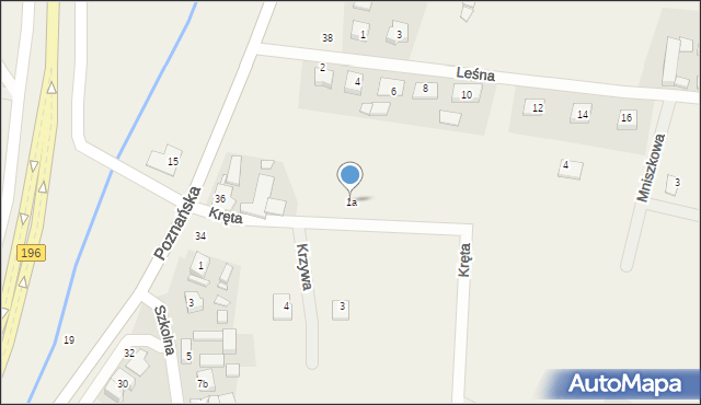 Bolechowo, Kręta, 1a, mapa Bolechowo